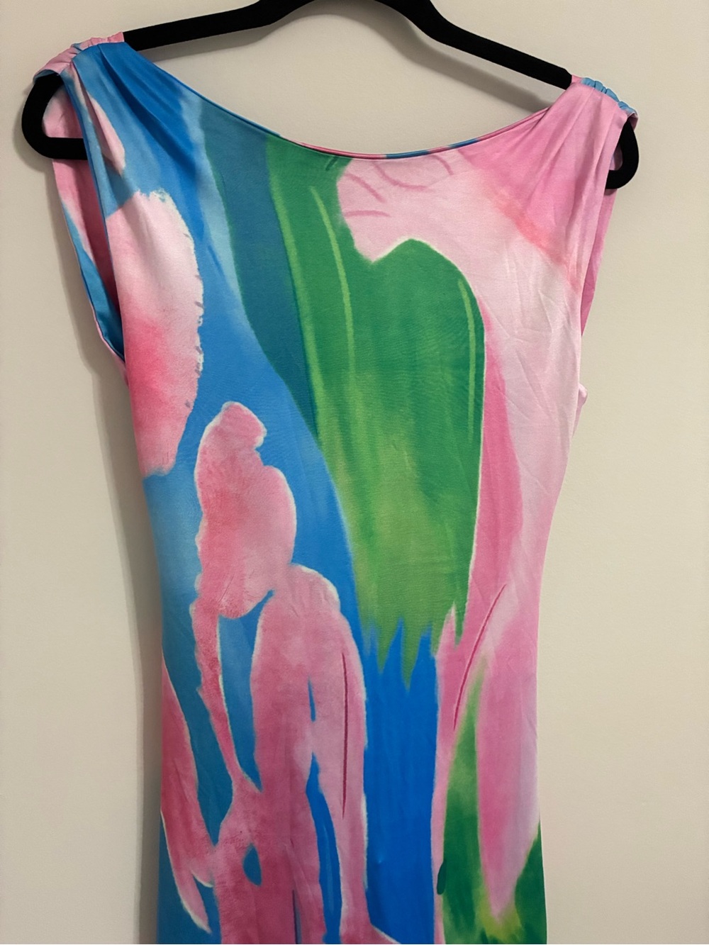 Commense Pink & Green Abstract Garden Print Sleeveless Maxi Dress - Picture 6 of 12